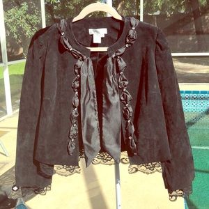 Adorable Newport News Suede Lace rhinestone jacket